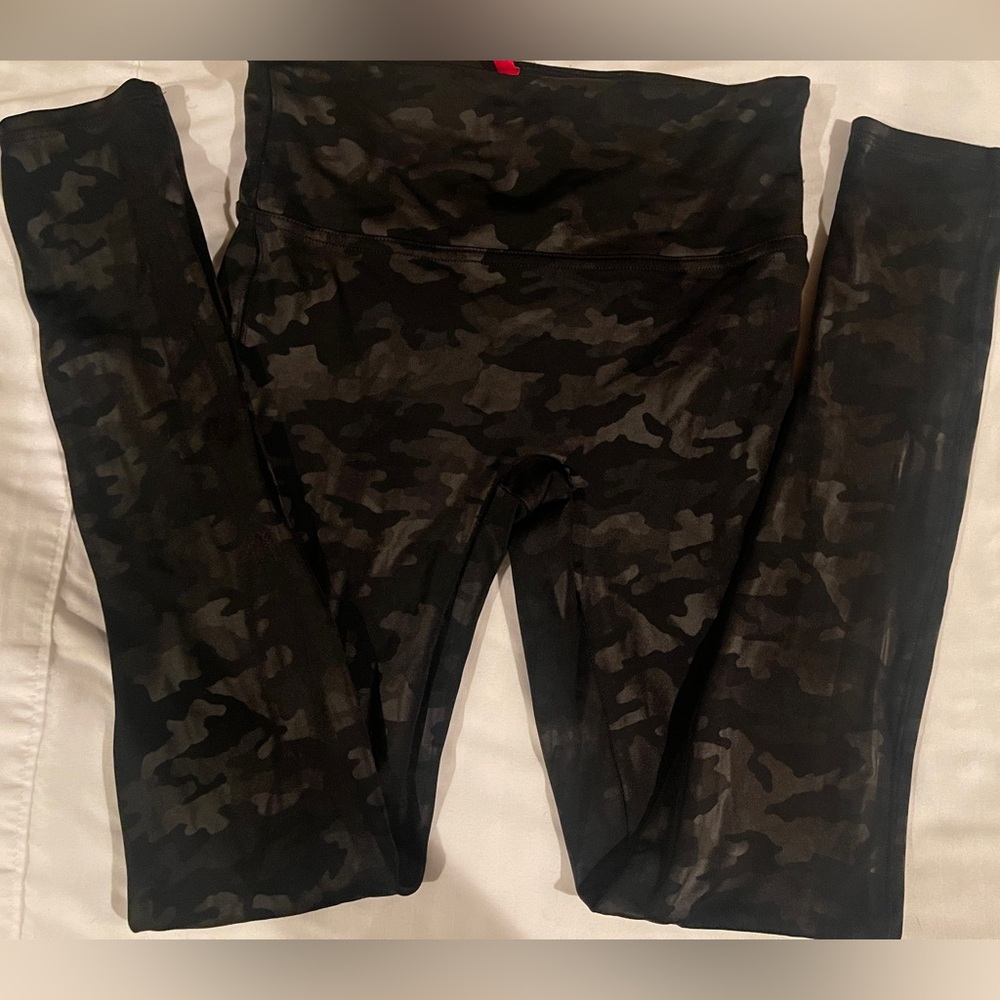 Spanx Faux Leather Camo leggings